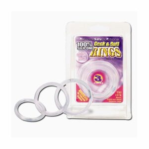 19067 COCK AND BALL RING ANELLO 100% SILICONE COLORE TRASPARENTE SET 3 PZ