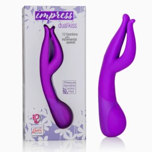 3002444014 IMPRESS DUAL KISS PURPLE MASSAGGIATORE IN SILICONE VIOLA