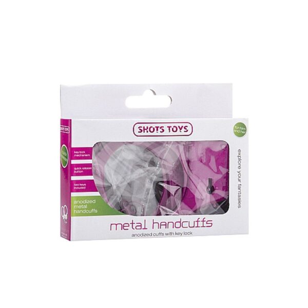 SHT347PNK METAL HANDCUFFS - PINK MANETTE METALLICHE ROSA