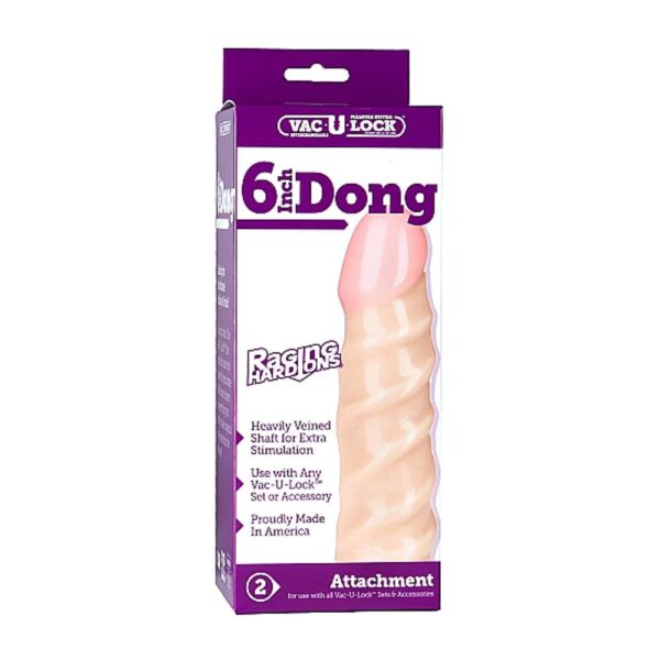 1015-25-BXRAGING HARD-ONS DONG 6" WHITE FALLO REALISTICO COLOR CARNE