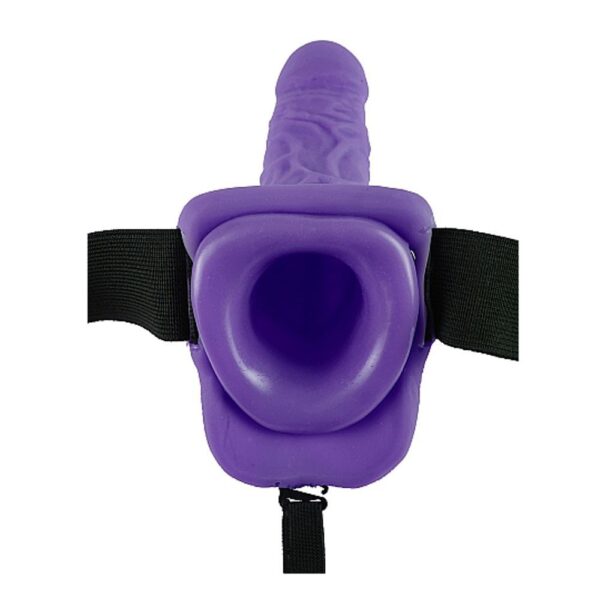 PD3376-12 VIBRATING HOLLOW STRAP-ON WITH BALLS – PURPLE