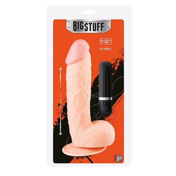 20874 BIGSTUFF 8” FLESH FALLO REALISTICO VIBRANTE CON VENTOSA E TESTICOLI 20 CM