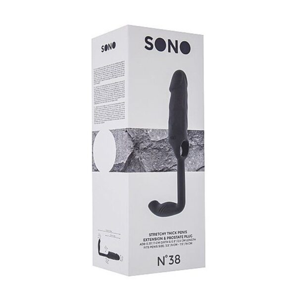 SON038GRY N.38 – STRETCHY PENIS EXTENSION AND PLUG – GREY