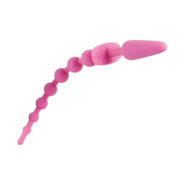 55077908 PLUG STIMOLATORE ANALE CON CODA A STRISCIA DI PALLINE ANALI DECRESCENTI COLORE ROSA CIRCA 30 CM
