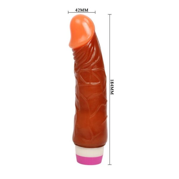 D47-149076 WAVES OF PLEASURE FANTASY VIBE 21.5 cm FALLO REALISTICO VIBRATORE MARRONE CM 21