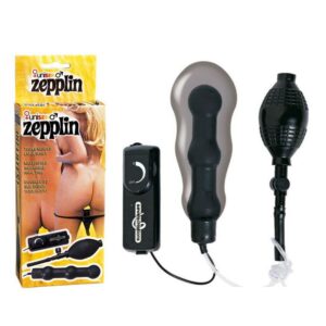 18054 ZEPPLIN BLACK INFLATABLE PLUG WITH ADJUSTABLE VIBRATION