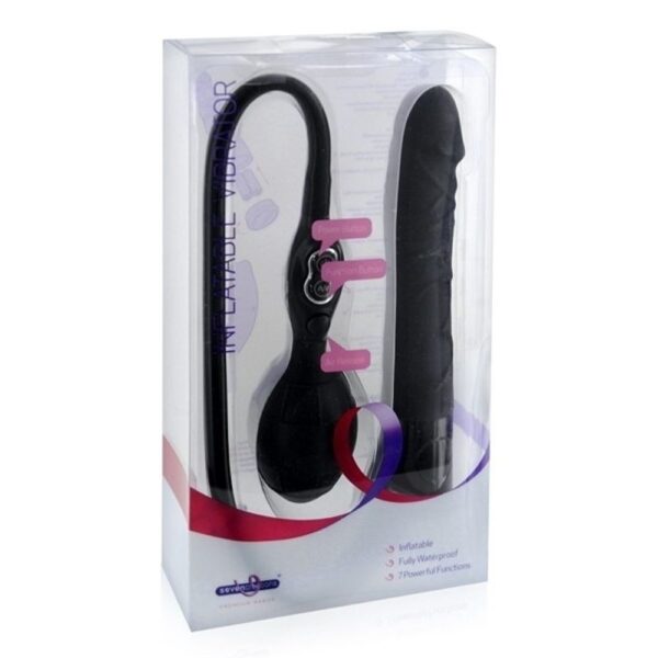 11287 INFLATABLE VIBRATOR BLACK FALLO REALISTICO VIBRANTE GONFIABILE IN SILICONE NERO