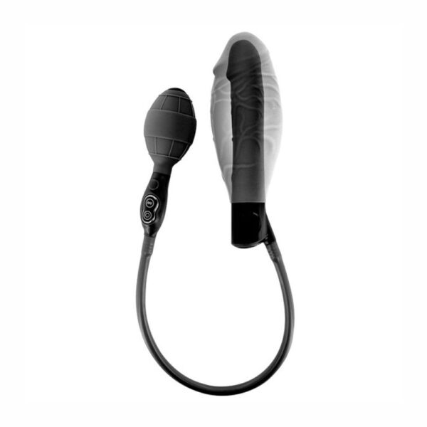 11287 INFLATABLE VIBRATOR BLACK FALLO REALISTICO VIBRANTE GONFIABILE IN SILICONE NERO