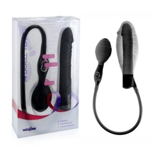 11287 INFLATABLE VIBRATOR BLACK FALLO REALISTICO VIBRANTE GONFIABILE IN SILICONE NERO