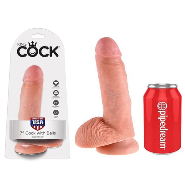 PD5506-21 PIPEDREAM - KING COCK 7 INCH COCK - WITH BALLS – SKIN