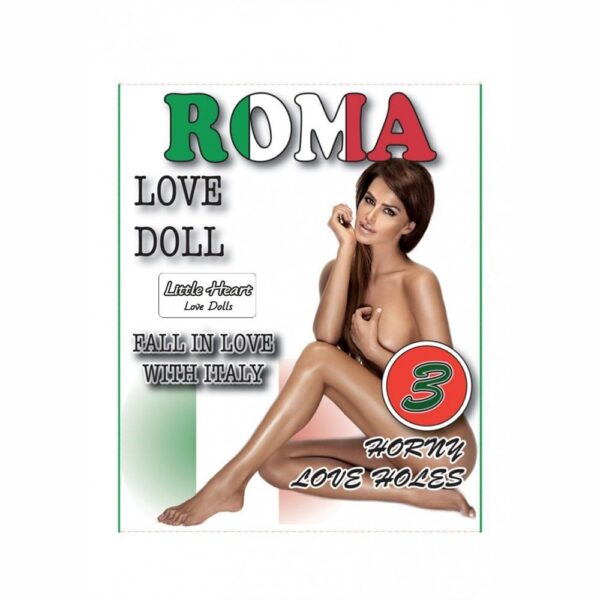 ROMA LOVE DOLL BAMBOLA GONFIABILE BIANCA ITALIANA GRANDEZZA REALE 3 FORI